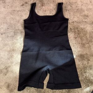 OQQ Ribbed Bodysuit Shaper Unitard Small Sleeveless